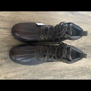 Sperry Top-Sider Mens 11 Watertown Brown Leather Lace Up Duck Rain Boots Size 9